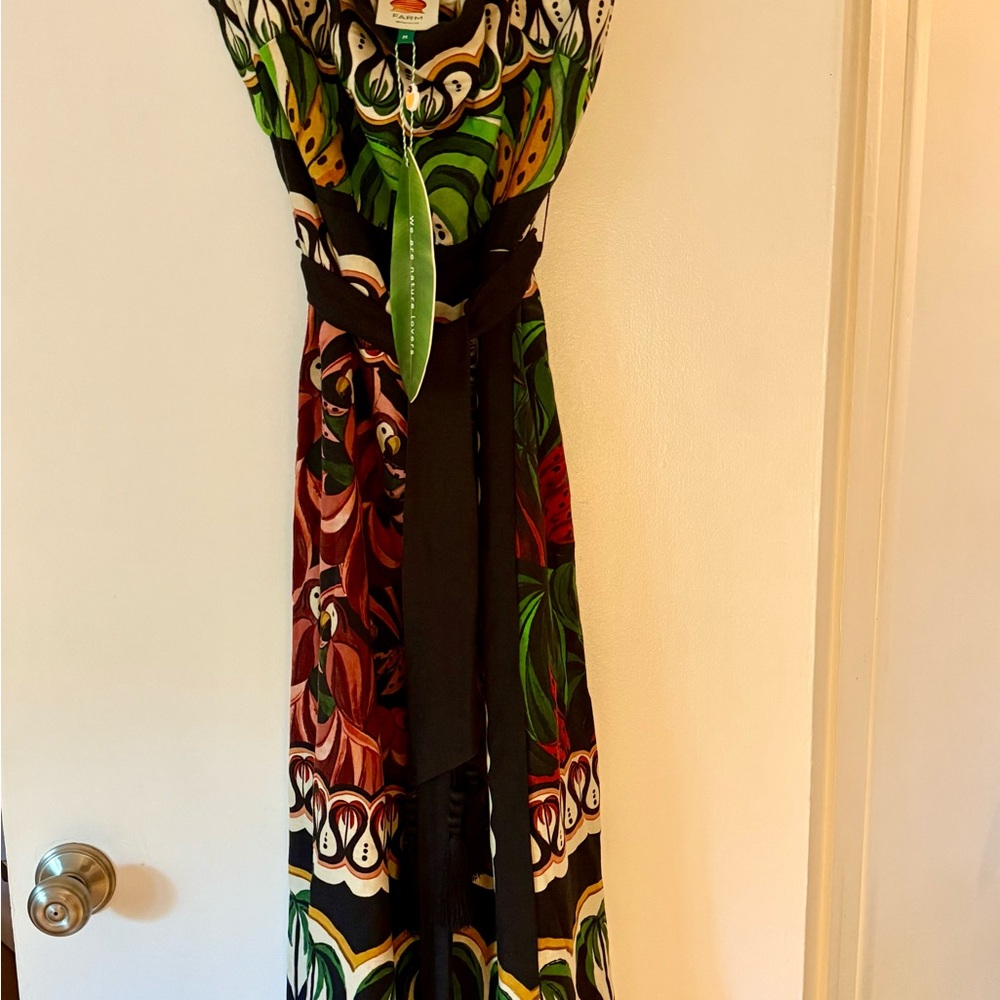 FARM Rio toucan Multicolor Maxi Dress with Black Sash - Picture 5 of 9
